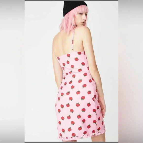 Daisy Street ASOS Strawberry Print Mini Dress Size 6 - Picture 3 of 16